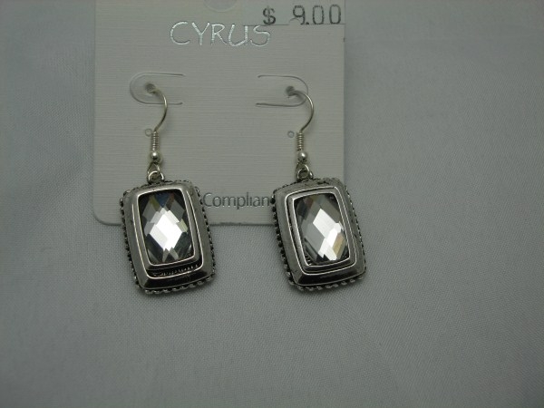 Crystal Stone Earring in Silver